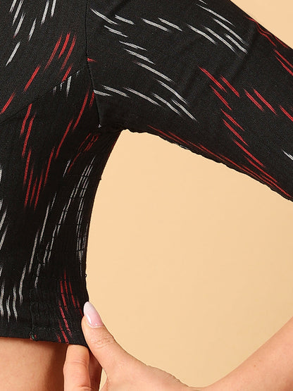 Ikkat Print Stretchable Saree Blouse