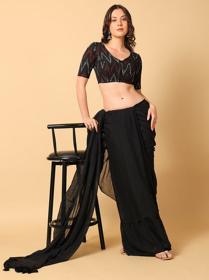 Ikkat Print Stretchable Saree Blouse