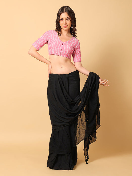 Ikkat Print Stretchable Saree Blouse