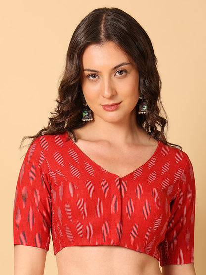 Ikkat Print Stretchable Saree Blouse