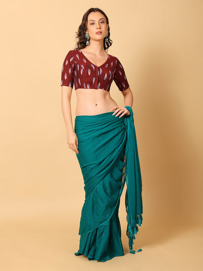 Ikkat Print Stretchable Saree Blouse