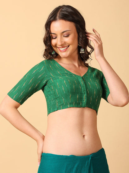 Ikkat Print Stretchable Saree Blouse