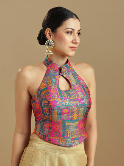Brocade Design Corset Blouse