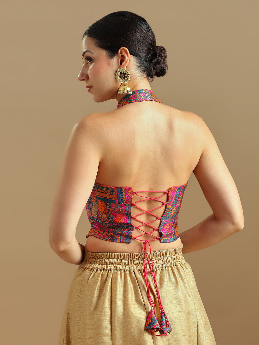 Brocade Design Corset Blouse