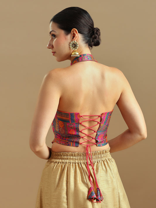 Brocade Design Corset Blouse