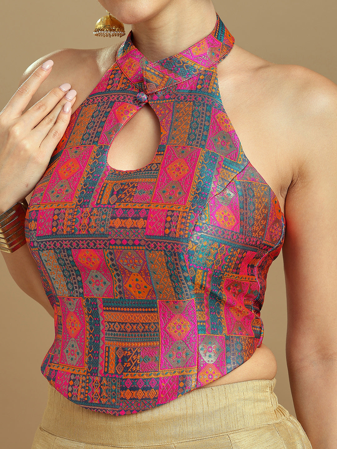 Brocade Design Corset Blouse