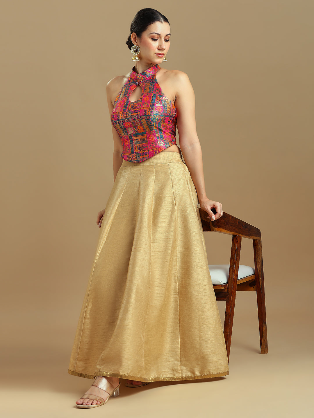 Brocade Design Corset Blouse
