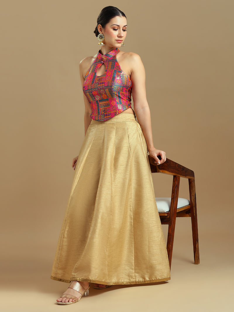 Brocade Design Corset Blouse
