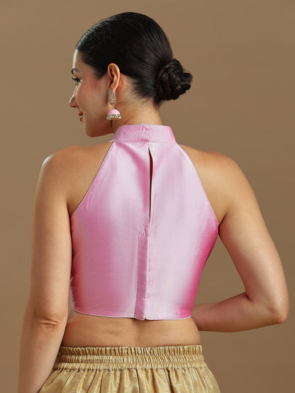 Silk Blend Solid Saree Blouse