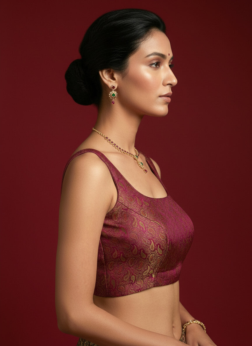 Women's Paisley Floral Design Saree Blouse