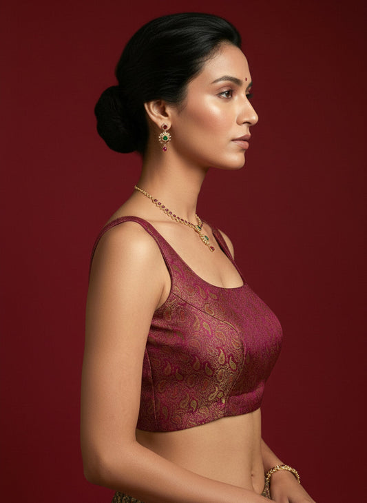 Women's Paisley Floral Design Saree Blouse