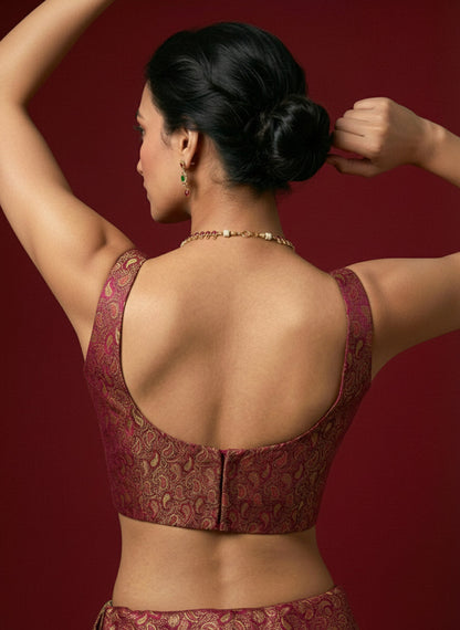 Women's Paisley Floral Design Saree Blouse