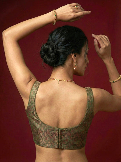 Women's Paisley Floral Design Saree Blouse