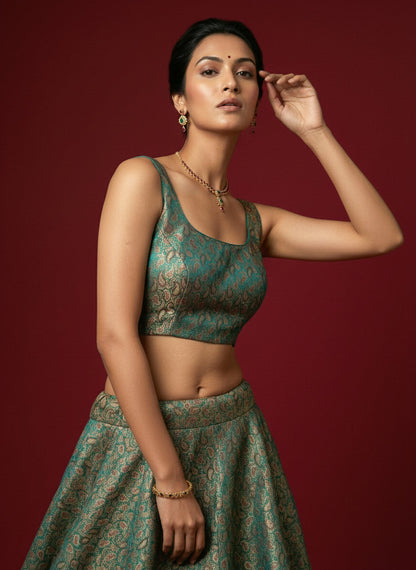 Women's Paisley Floral Design Saree Blouse