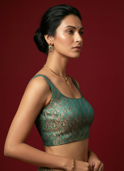 Women's Paisley Floral Design Saree Blouse