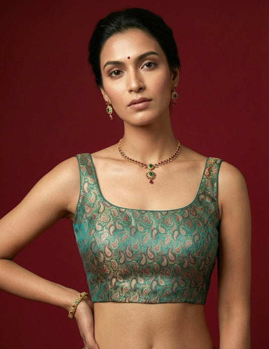 Women's Paisley Floral Design Saree Blouse