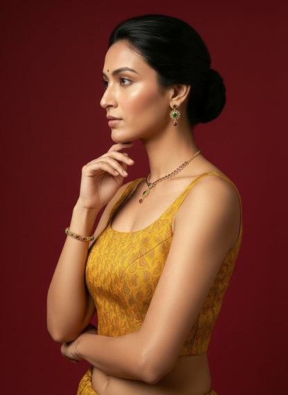 Women's Paisley Floral Design Saree Blouse