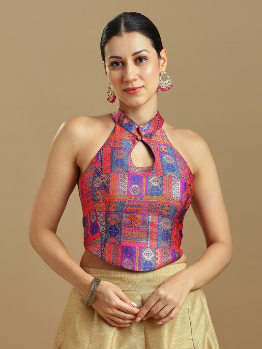 Brocade Design Corset Blouse