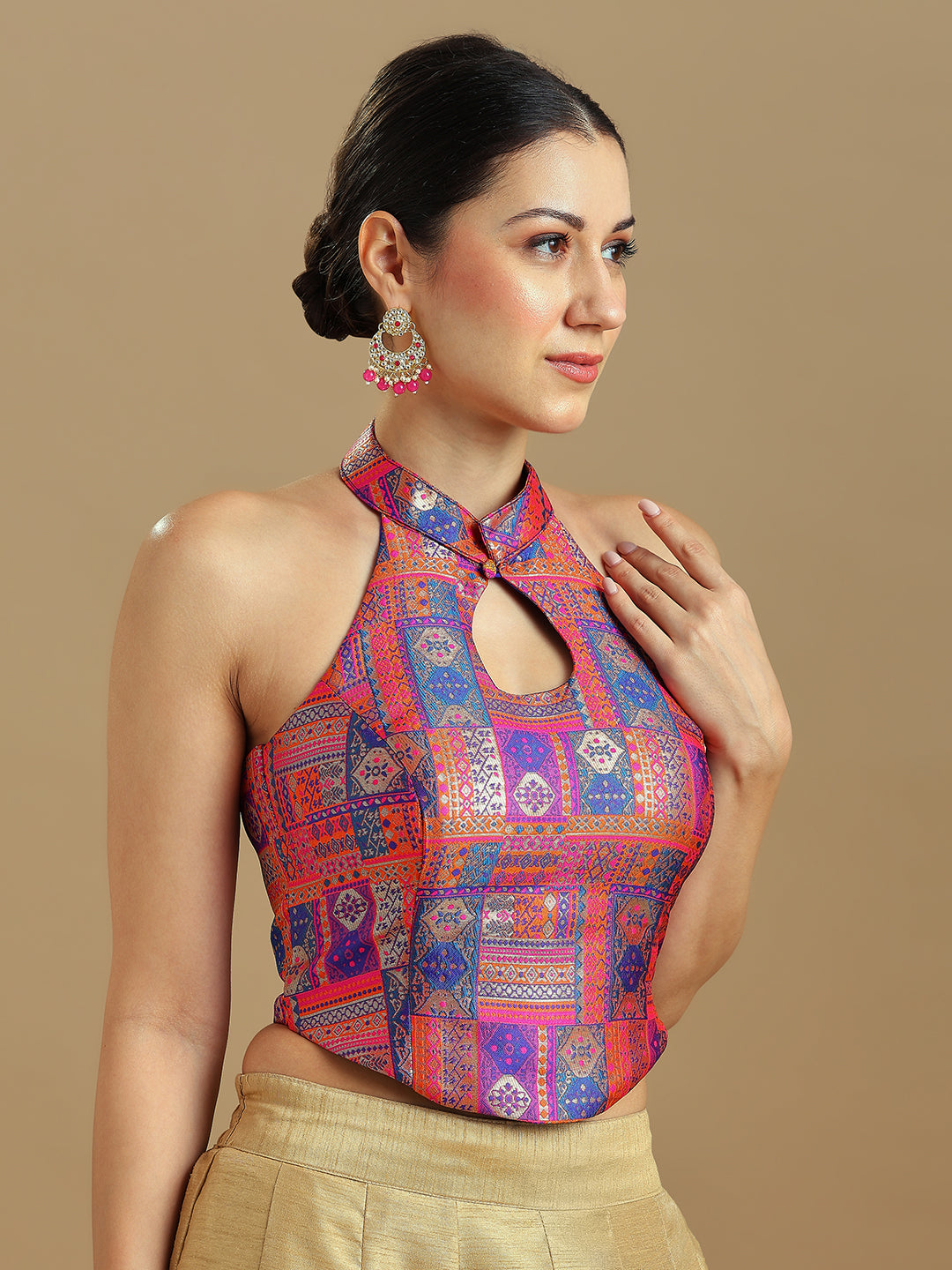 Brocade Design Corset Blouse