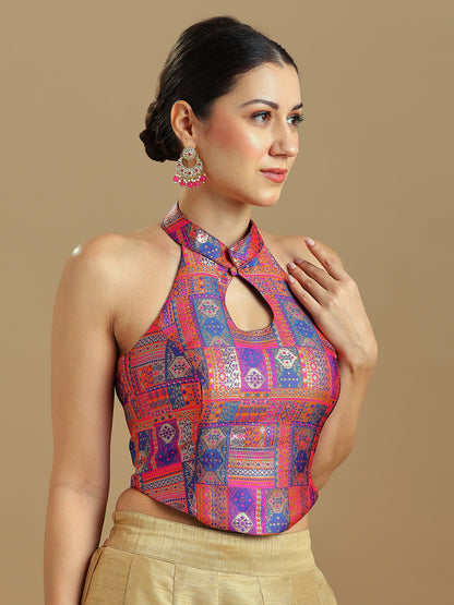 Brocade Design Corset Blouse