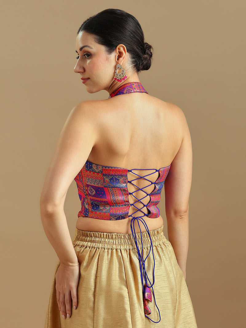 Brocade Design Corset Blouse