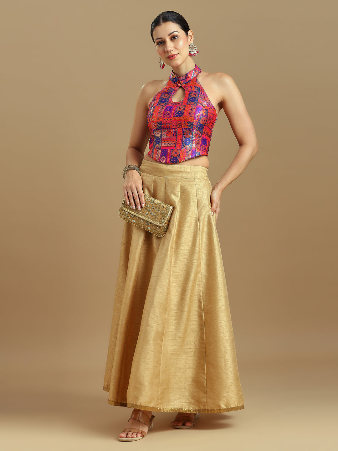 Brocade Design Corset Blouse