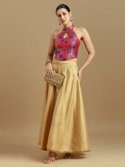 Brocade Design Corset Blouse
