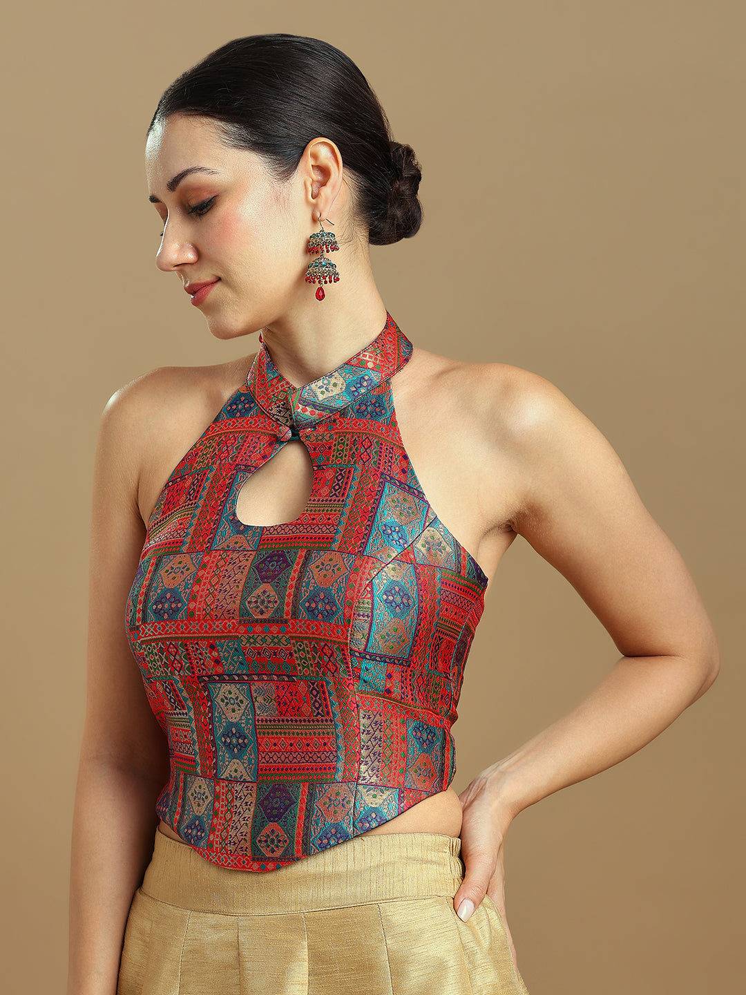 Brocade Design Corset Blouse