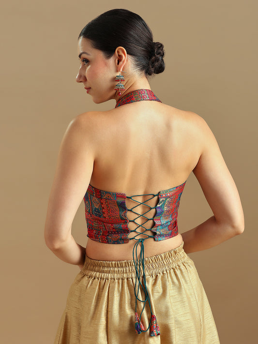 Brocade Design Corset Blouse