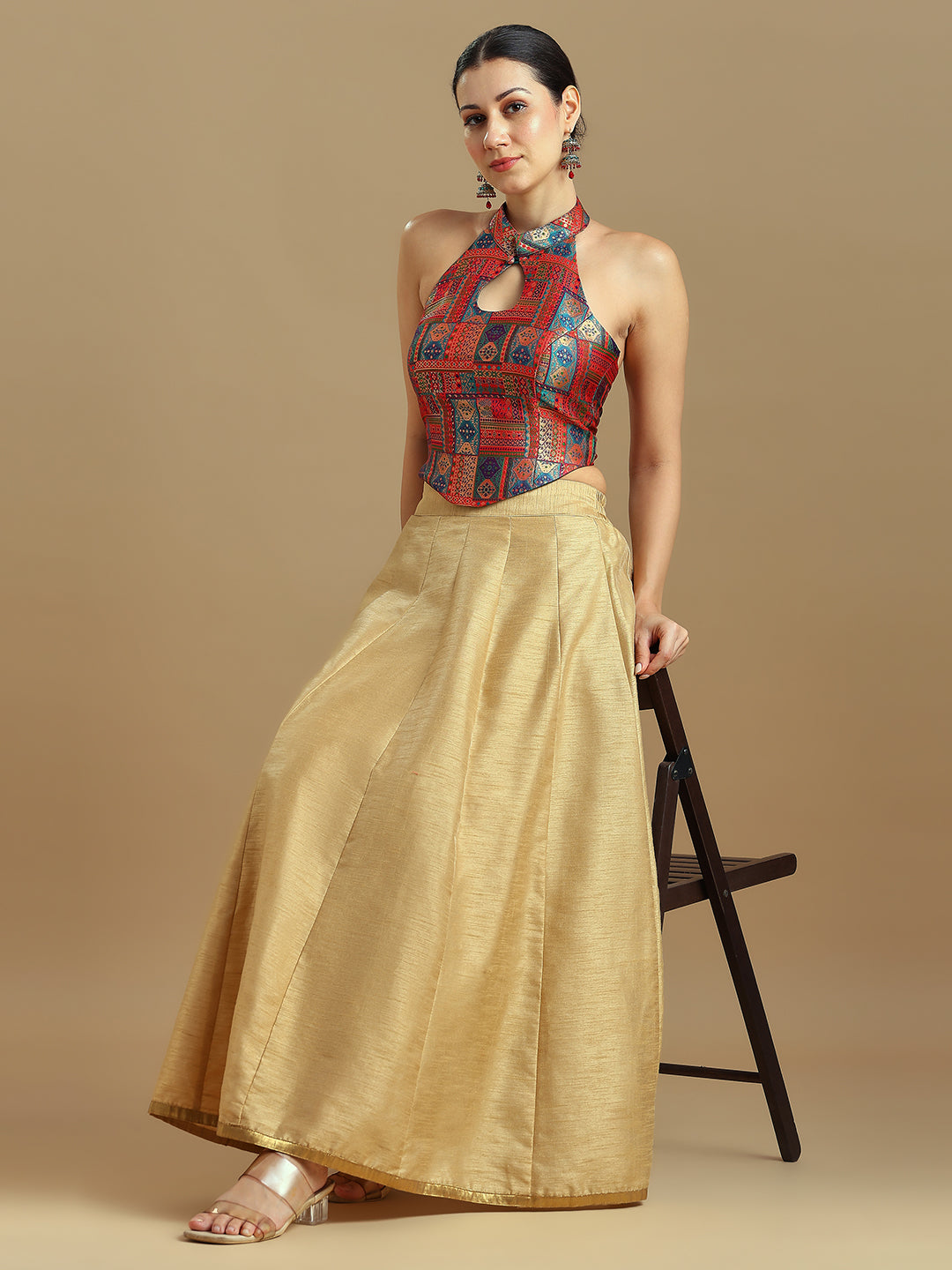 Brocade Design Corset Blouse