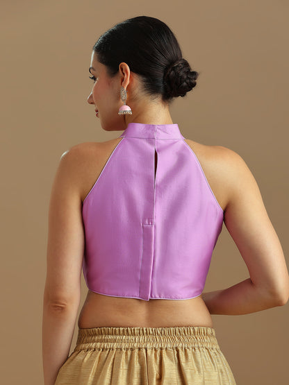 Silk Blend Solid Saree Blouse