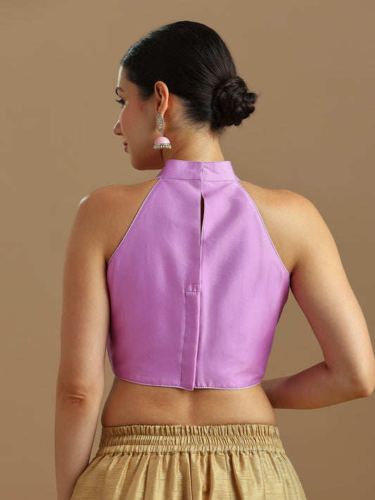 Silk Blend Solid Saree Blouse