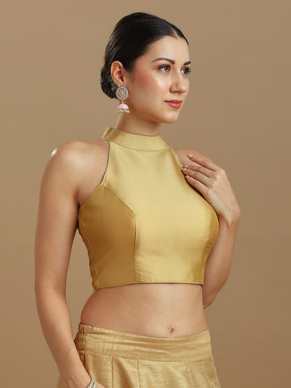 Silk Blend Solid Saree Blouse
