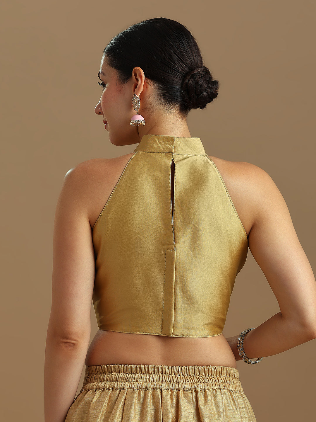 Silk Blend Solid Saree Blouse