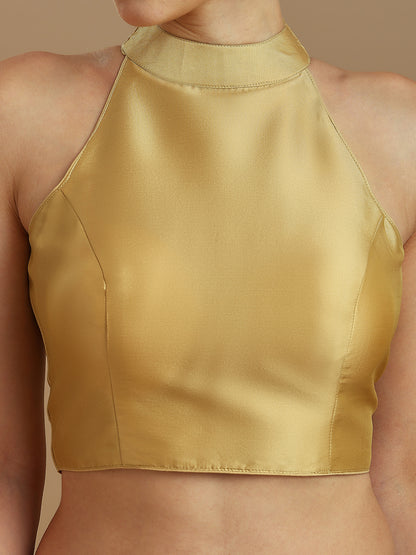 Silk Blend Solid Saree Blouse