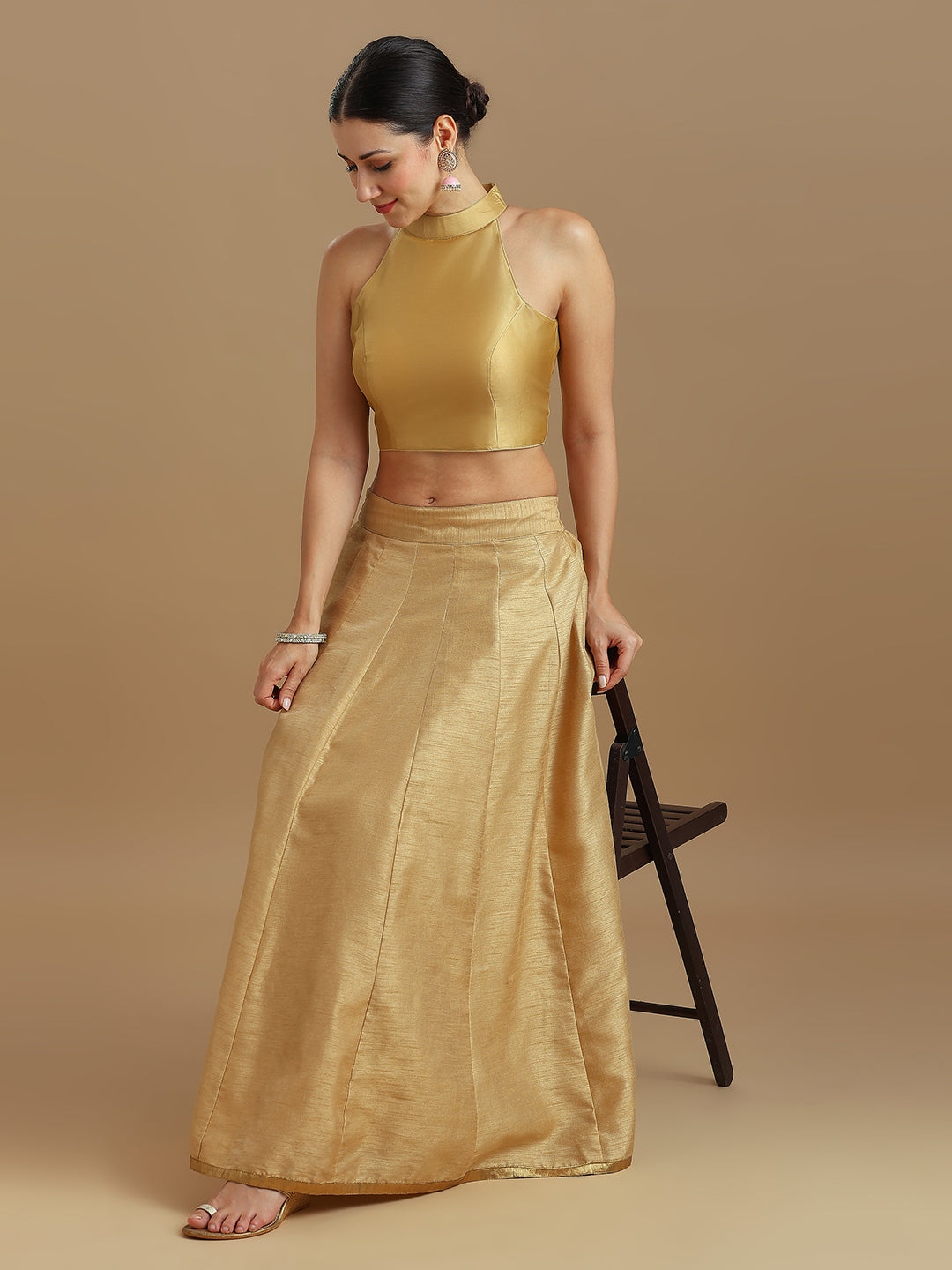Silk Blend Solid Saree Blouse