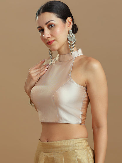Silk Blend Solid Saree Blouse