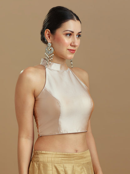 Silk Blend Solid Saree Blouse