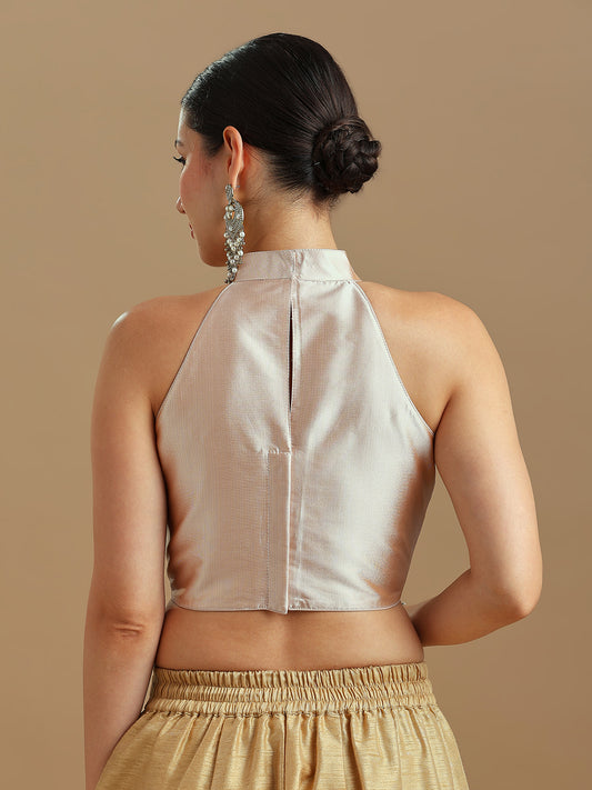 Silk Blend Solid Saree Blouse
