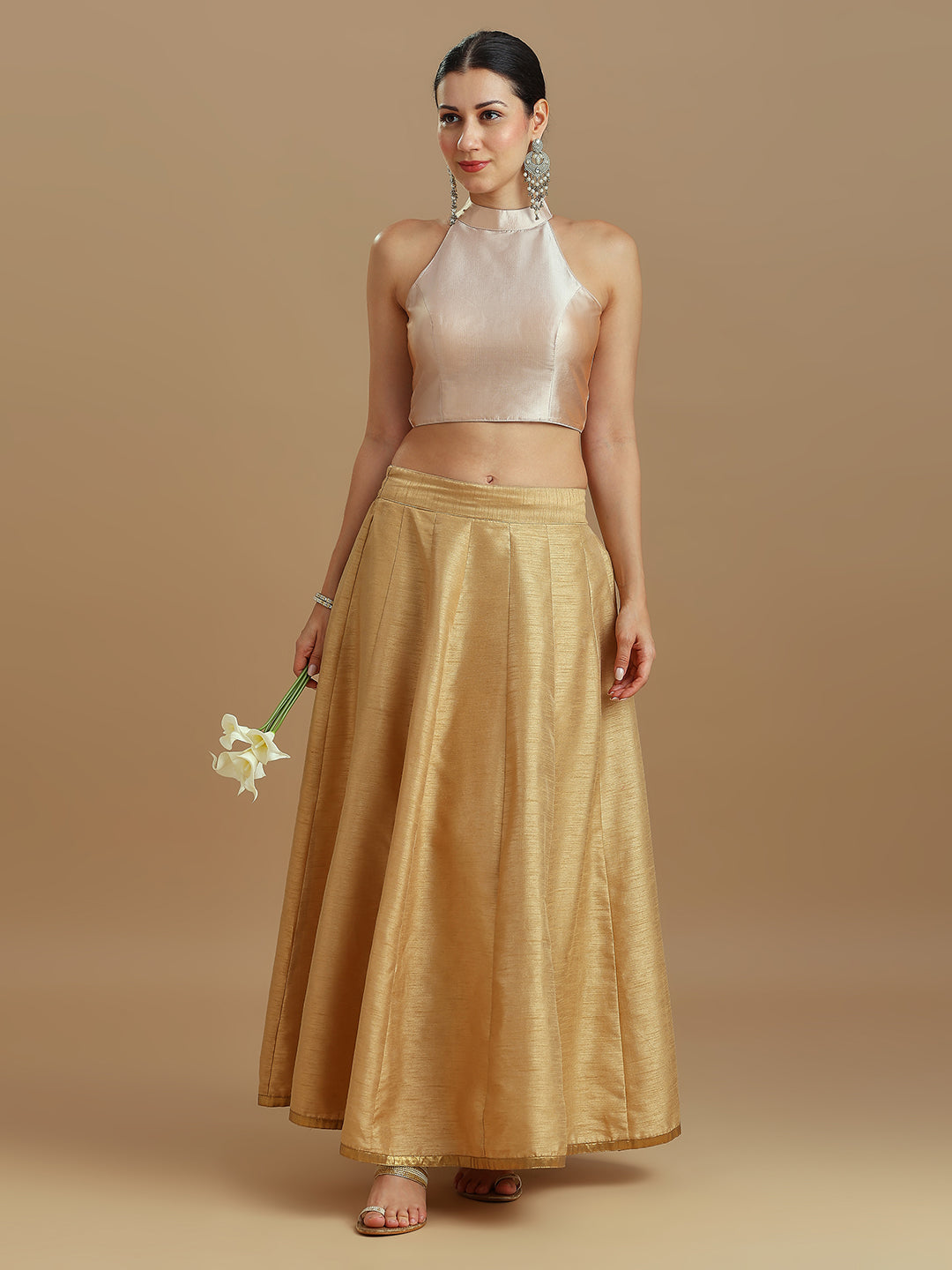 Silk Blend Solid Saree Blouse