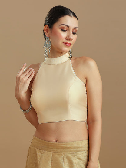 Silk Blend Solid Saree Blouse