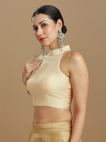 Silk Blend Solid Saree Blouse