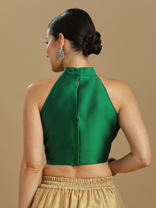 Silk Blend Solid Saree Blouse