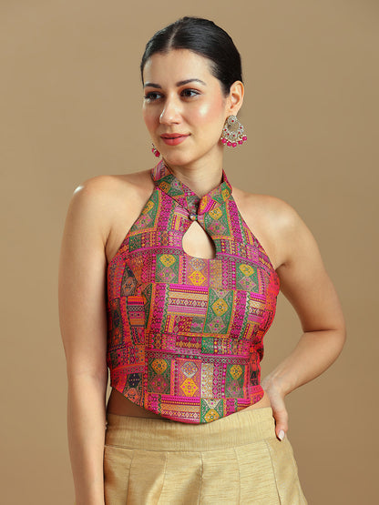 Brocade Design Corset Blouse