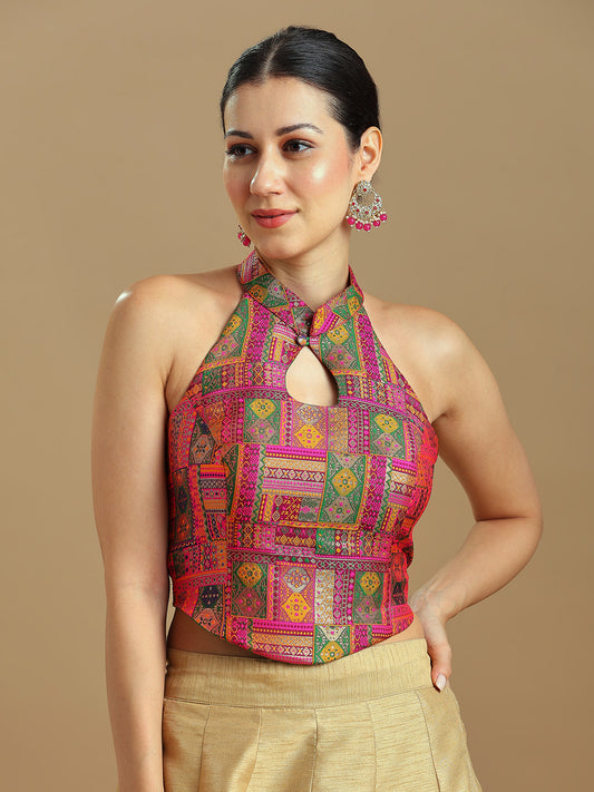 Brocade Design Corset Blouse