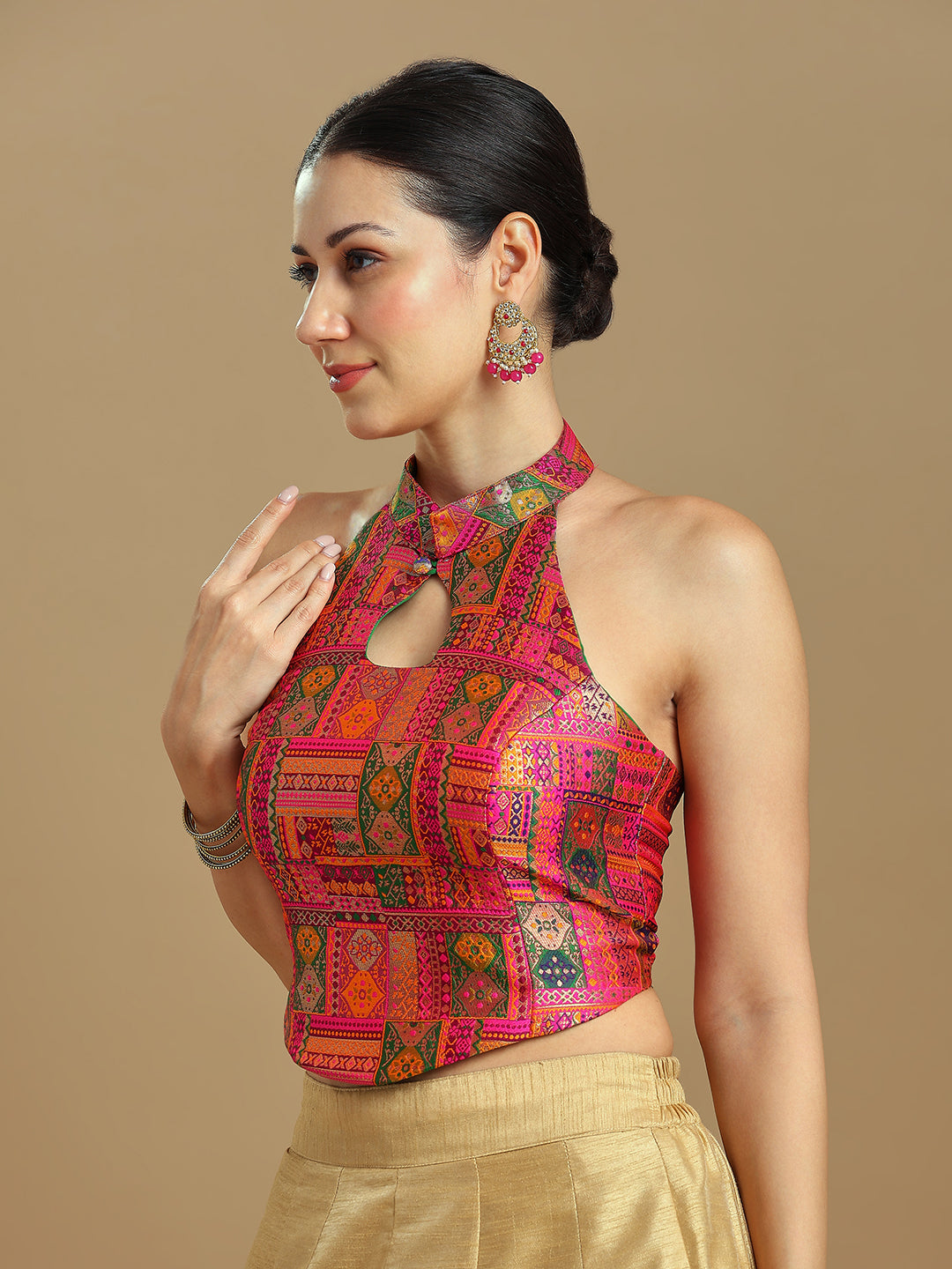 Brocade Design Corset Blouse