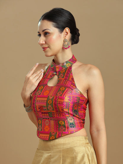 Brocade Design Corset Blouse