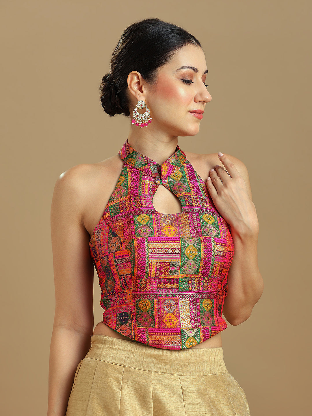 Brocade Design Corset Blouse