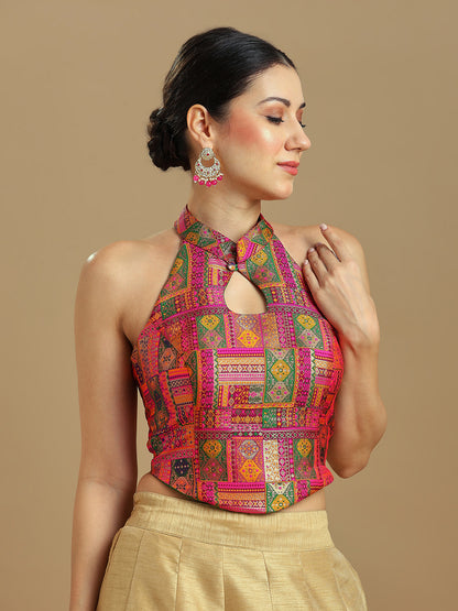 Brocade Design Corset Blouse