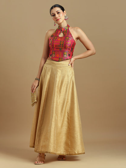 Brocade Design Corset Blouse